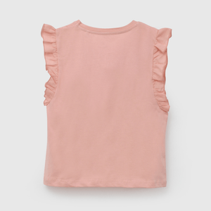 Polo Rosado Básico Vuelo de Niña talla 3 a 12 Años