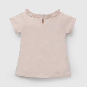 Polo Rosado Carrito Flores de Niña Infantil talla 3/6 M a 24m/36 M