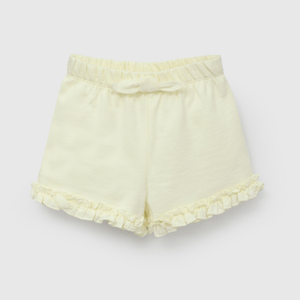 Short Amarillo Con Vuelos de Niña Infantil talla 3/6 M a 24m/36 M