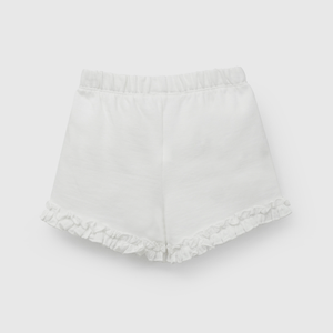 Short Blanco Con Vuelos de Niña Infantil talla 3/6 M a 24m/36 M