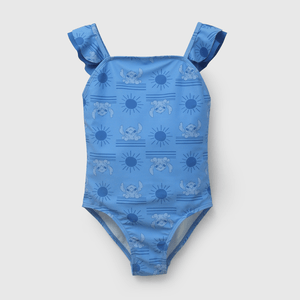 Traje De Baño UV Azul Lilo Stitch de Niña talla 3 a 12 Años