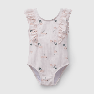 Traje De Baño UV Rosado Cerezas de Niña Infantil talla 3/6 M a 24m/36 M
