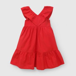 Vestido Rojo Vuelo de Niña talla 3 a 12 Años
