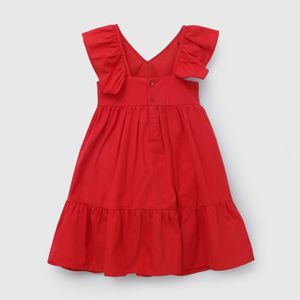 Vestido Rojo Vuelo de Niña talla 3 a 12 Años