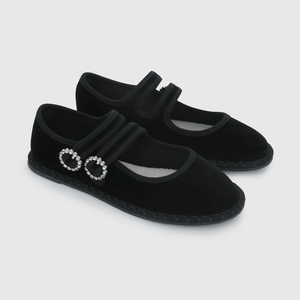 Ballerina de Niña Negra con Hebilla