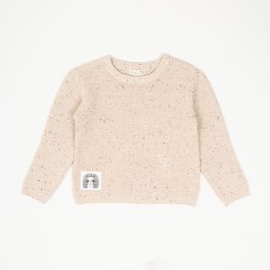 Sweater motitas con etiqueta estampada light beige
