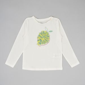 Polo limon con aplicación tela off white