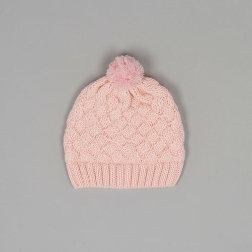 Gorro con pompon soft pink
