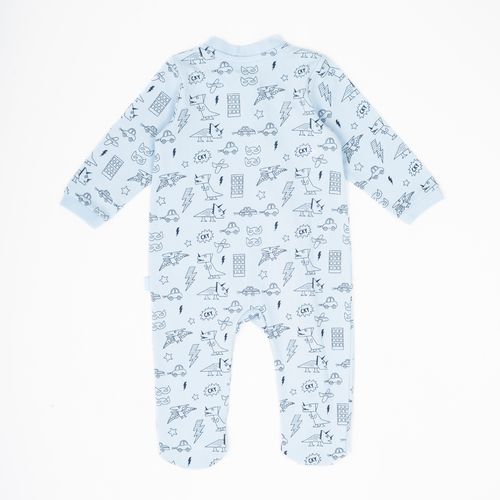 Pijama de bebe niño dinosaurios celeste