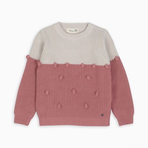 Sweater de niña pompon rosado