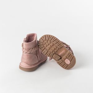 Bootie flecos rosado