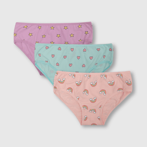 Calzón de niña 3 pack estrellas rosado