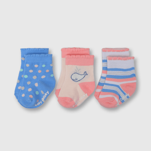 Medias de niña 3 pack ballenas celeste