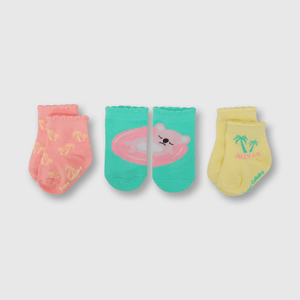 Medias de niña 3 pack hawaii calipso claro