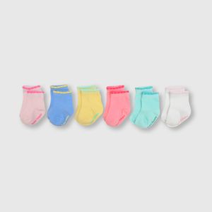 Medias de niña 6 pack colores rosado