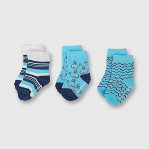 Medias de niño 3 pack oceano celeste
