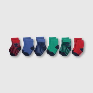 Medias de niño 6 pack listados y estrellas azul