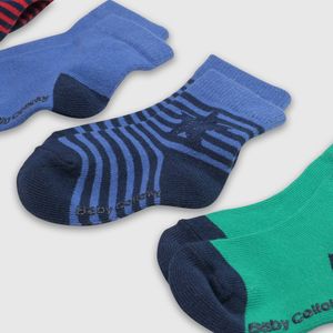 Medias de niño 6 pack listados y estrellas azul