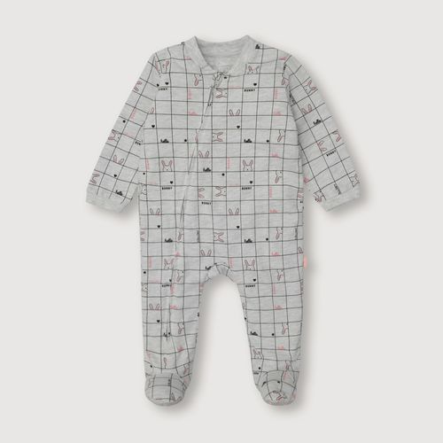 Pijama de bebé niña conejitas gris