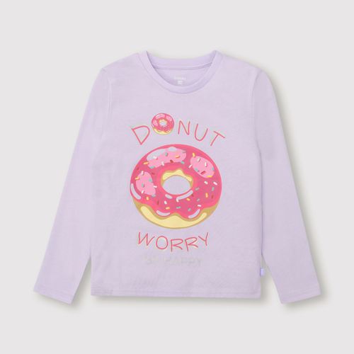Pijama de niña largo donuts lila