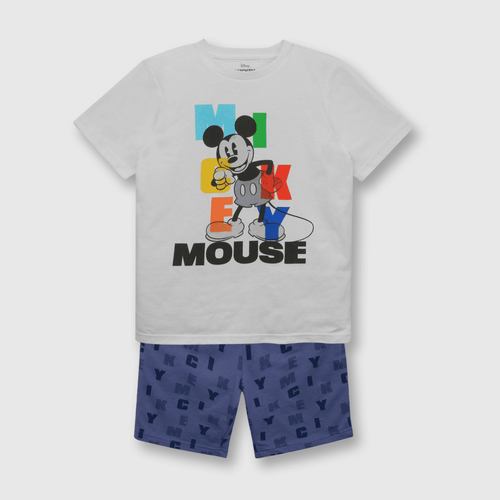 Pijama de niño corto Mickey Mouse azul