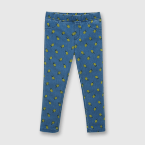 Jegging de niña limones azul