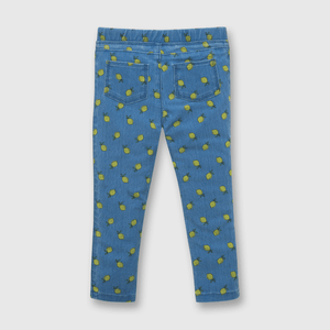 Jegging de niña limones azul