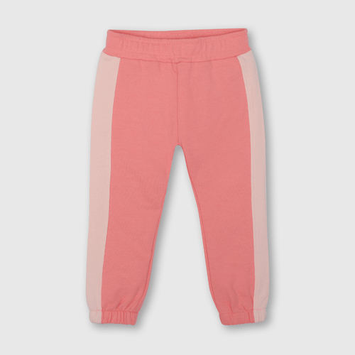 Pantalón de niña franja bicolor rosado