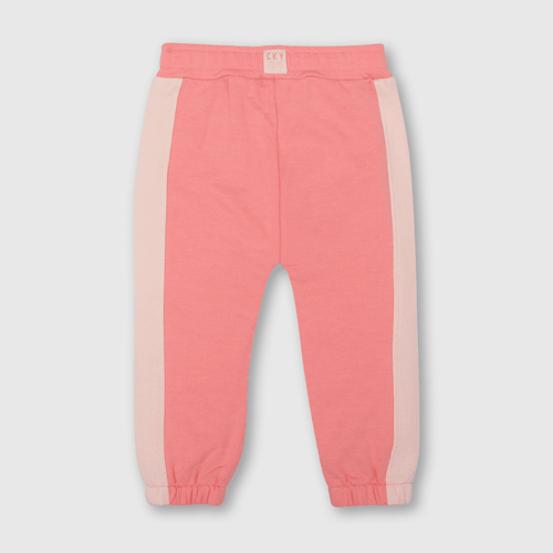Pantalón de niña franja bicolor rosado