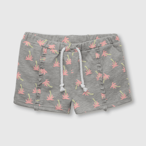 Short de niña palmeras gris