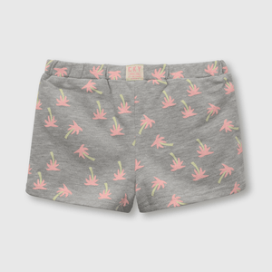 Short de niña palmeras gris