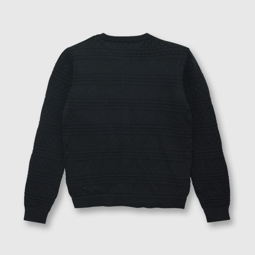 Sweater de niña calado gris oscuro