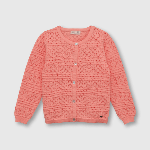 Sweater de niña calado rosado