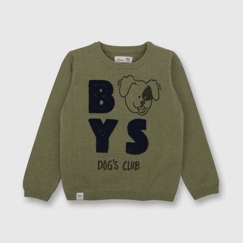 Sweater de niño perros verde