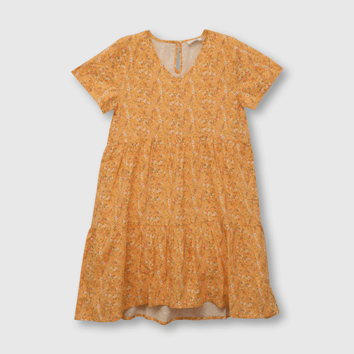 Vestido de niña floreado naranjo