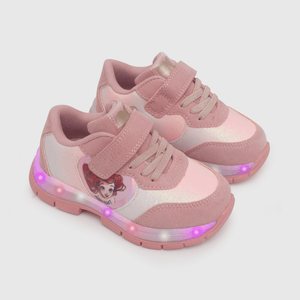 Zapatilla con luces de La Sirenita para niña rosado