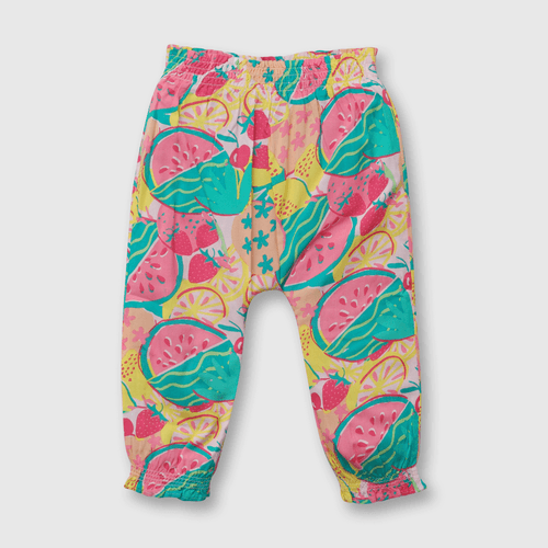 Pantalón de niña tropical rosado