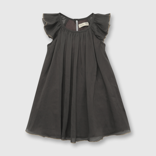 Vestido de niña ceremonia con plisado gris oscuro