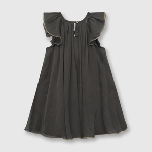 Vestido de niña ceremonia con plisado gris oscuro