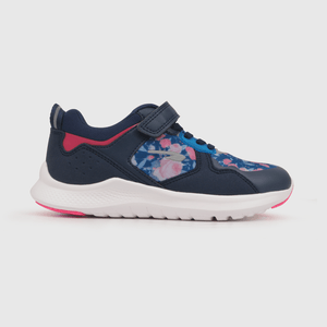 Zapatilla deportiva de niña con print de flores azul