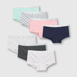 Calzón de niña 7 pack pantaleta gris