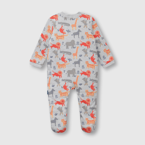 Pijama de bebé niño enterito de algodón animales gris