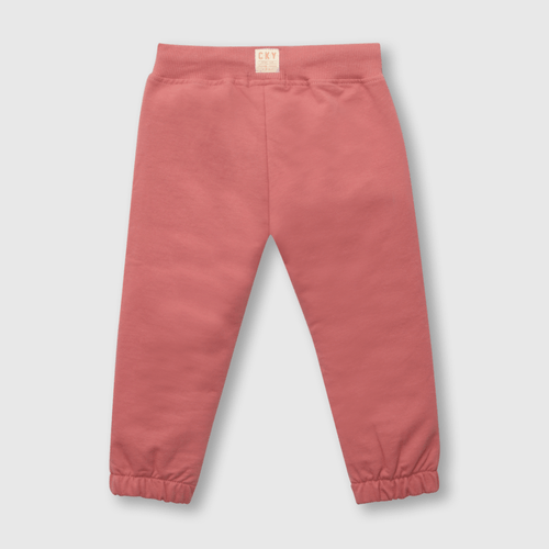 Pantalón de bebé niña de buzo rosado