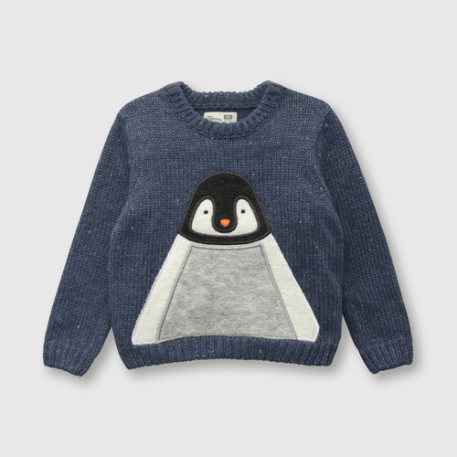Sweater de bebé niño pingüino beige