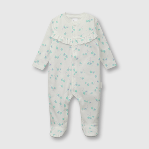 Enterizo de bebé niña flores blanco
