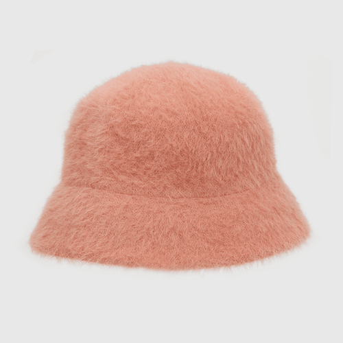 Sombrero de niña pescador peludo rosado
