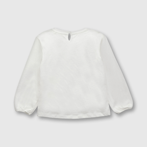 Polo de bebé niña hongos blanco