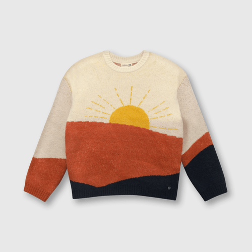 Sweater de niña paisaje naranjo