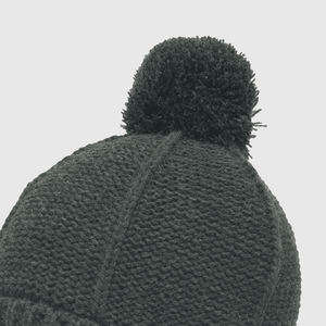 Gorro de bebé niño tejido pompom gris