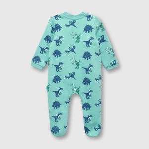 Pijama de bebé niño de franela dinos gris